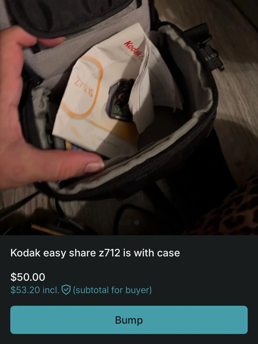 Kodak EasyShare Z712 IS Digital Camera - Black just needs a battery